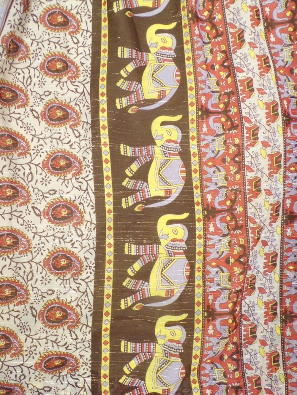 TRICIA FIX size S multicolor elephant-theme off-the-shouldr fit/flare maxi dress - Picture 12 of 14